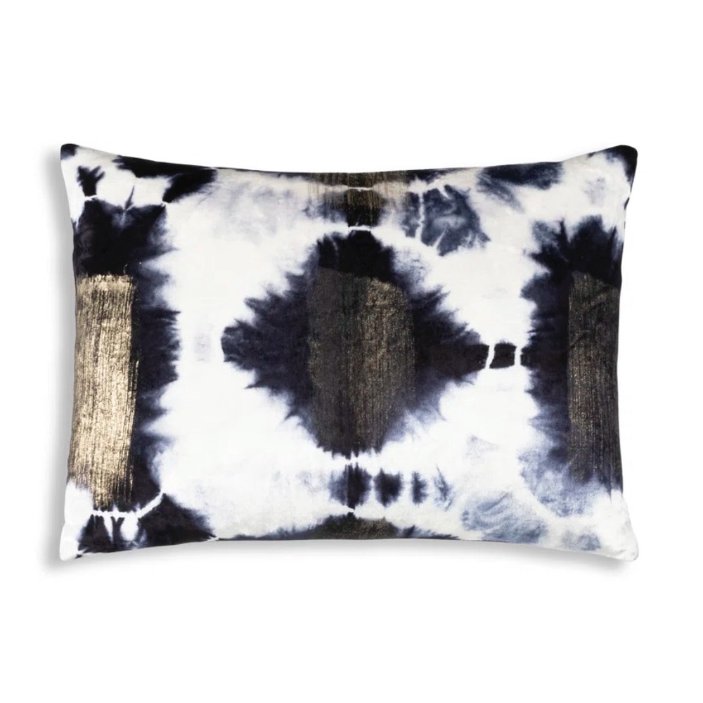 Cloud9 Design Indigo Tie Dye and Gold Foil Pillow